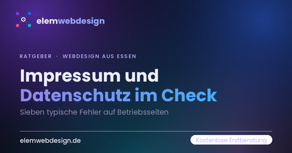 Titelbild des Ratgebers: Impressum und Datenschutz