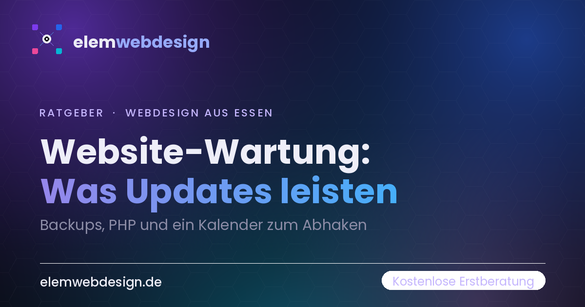 Titelbild des Ratgebers: Website-Wartung