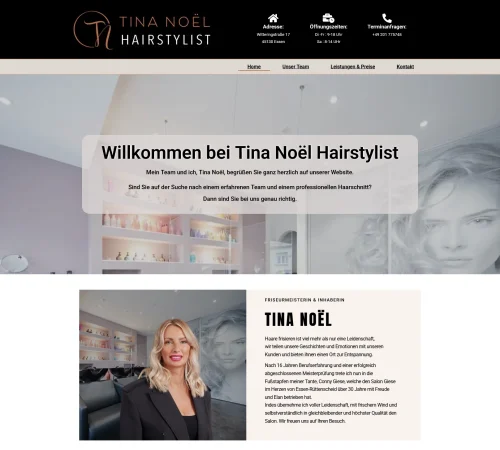 WordPress Webdesign aus Essen – Referenz Tina Noël Hairstylist